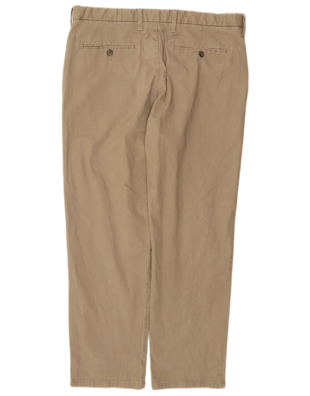 Marks & Spencer Mens Regular Straight Chino Trousers W36 L29 Beige Cotton