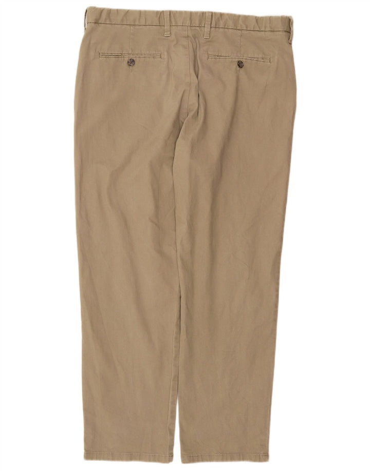 Marks & Spencer Mens Regular Straight Chino Trousers W36 L29 Beige Cotton