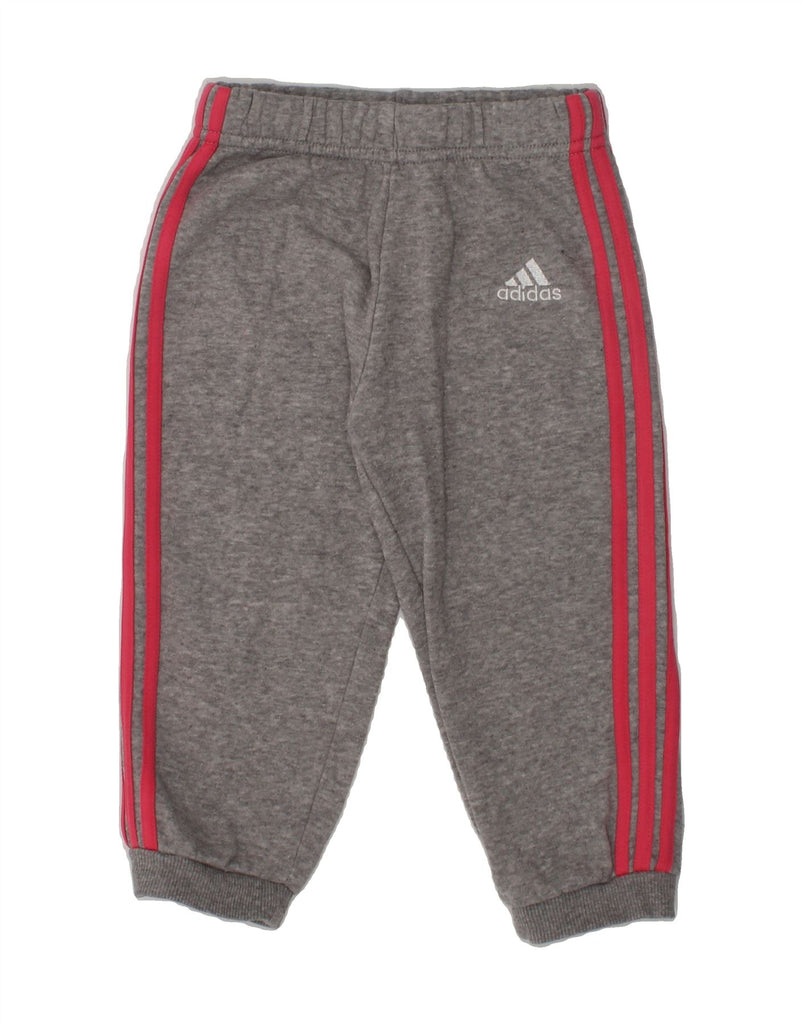 ADIDAS Baby Girls Joggers Tracksuit Trousers 12-18 Months Grey Cotton | Vintage Adidas | Thrift | Second-Hand Adidas | Used Clothing | Messina Hembry 