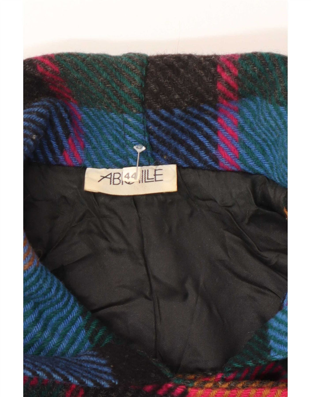 Vintage Womens Hooded Double Breasted Coat EU 44 XL Multicoloured Plaid