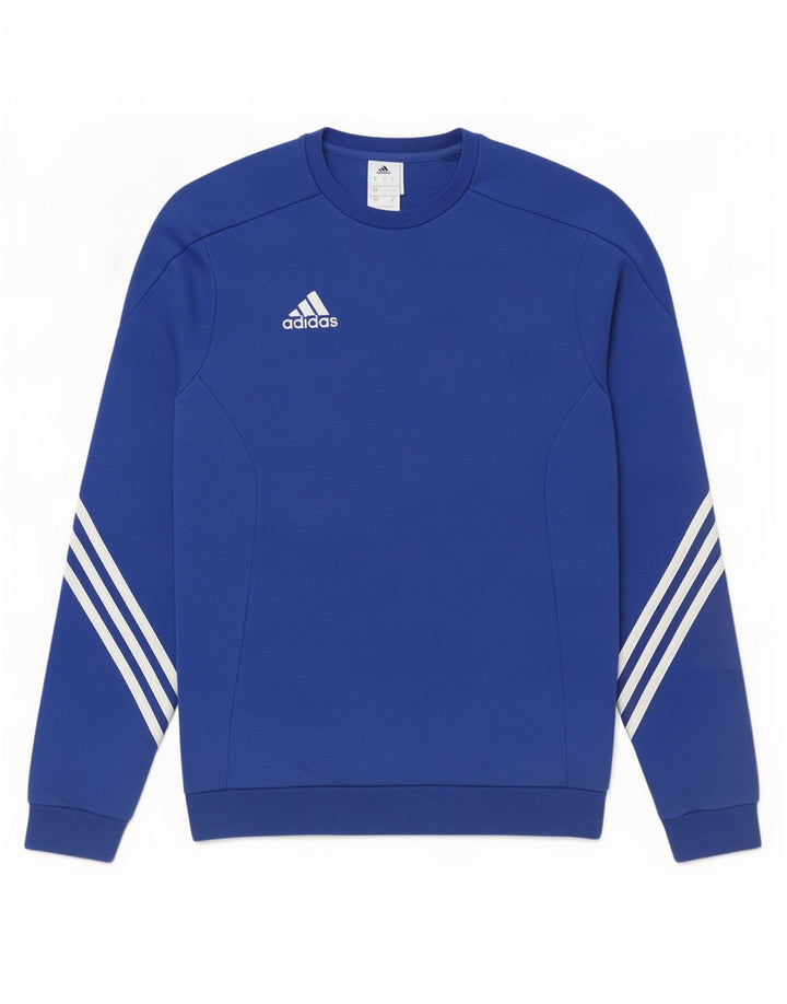 Adidas Mens Sweatshirt Jumper Small Blue Cotton