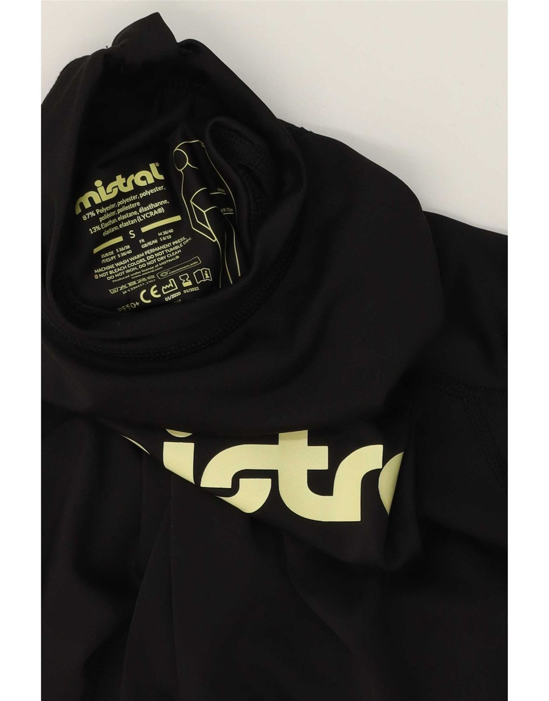Mistral Mens Graphic Zip Neck Pullover Tracksuit Top Small Black Polyester