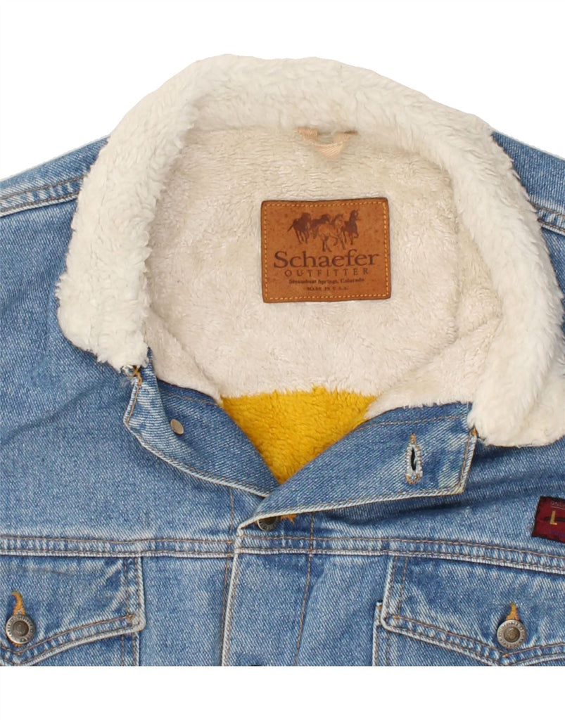 SCHAEFER Mens Sherpa Denim Jacket UK 40 Large Blue | Vintage Schaefer | Thrift | Second-Hand Schaefer | Used Clothing | Messina Hembry 