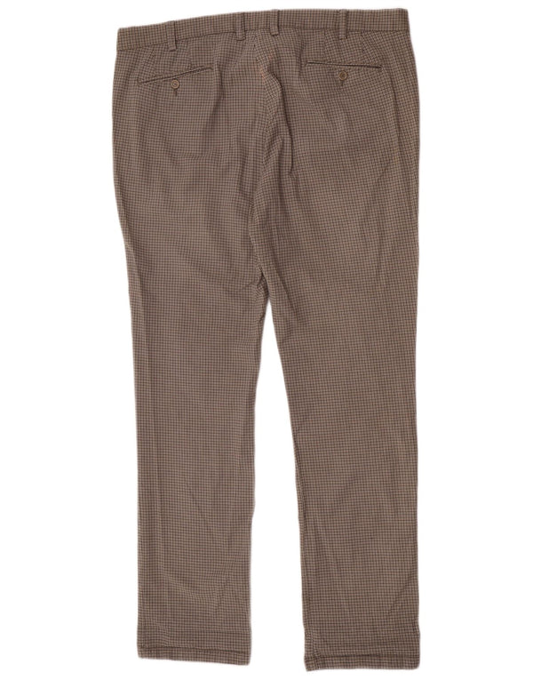 Best Company Mens Slim Chino Trousers IT 56 3XL W42 L34 Brown Houndstooth