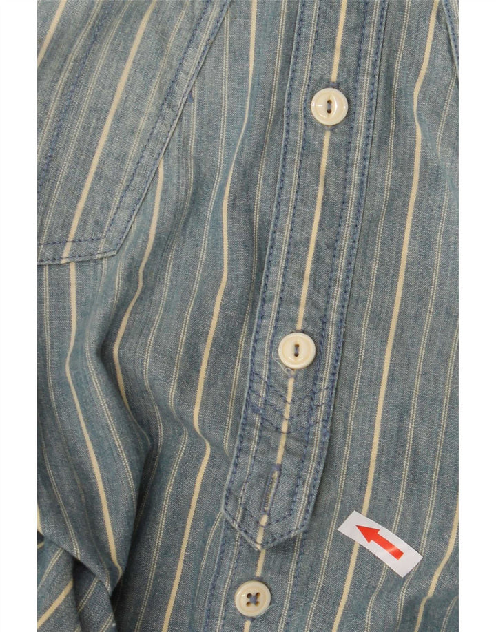 Levi's Mens Shirt Medium Blue Striped Cotton