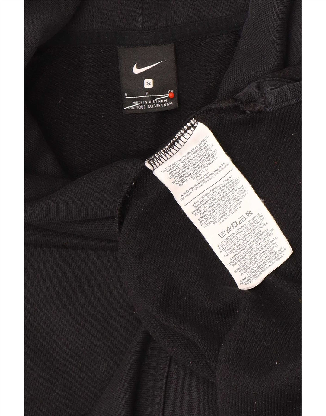 Nike Womens Graphic Oversized Sweatshirt Jumper UK 10 Small Black Cotton