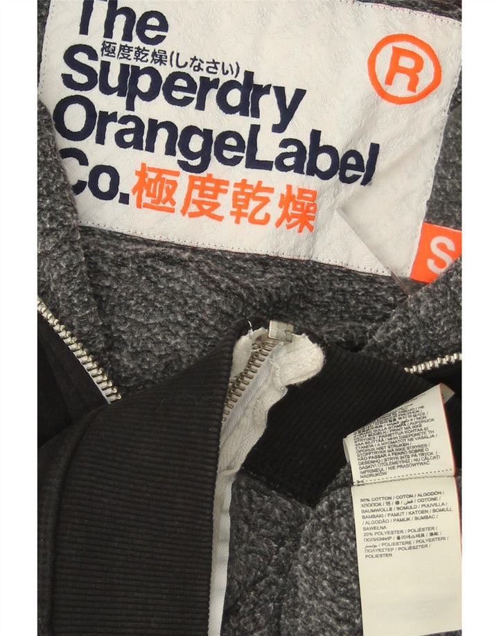 Superdry Mens Zip Hoodie Sweater Small Black Cotton