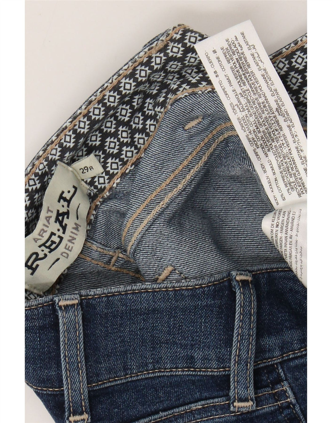 ARIAT Womens Straight Jeans W29 L29 Blue Cotton