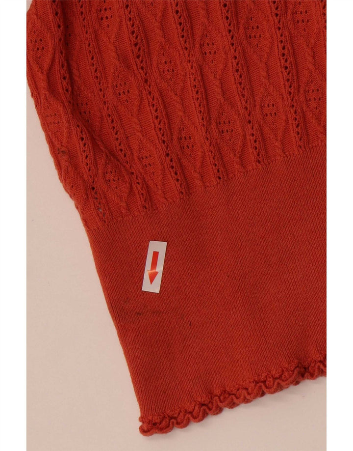 Oasis Womens Oversized Cardigan Sweater UK 14 Medium Orange Cotton