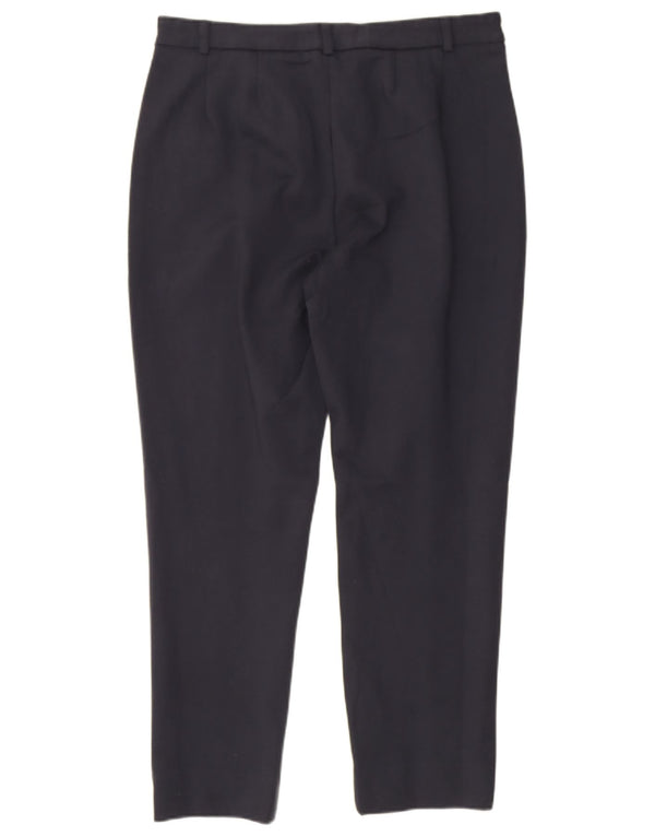 Marks & Spencer Womens Crop Suit Trousers UK 12 Medium W30 L24 Navy Blue
