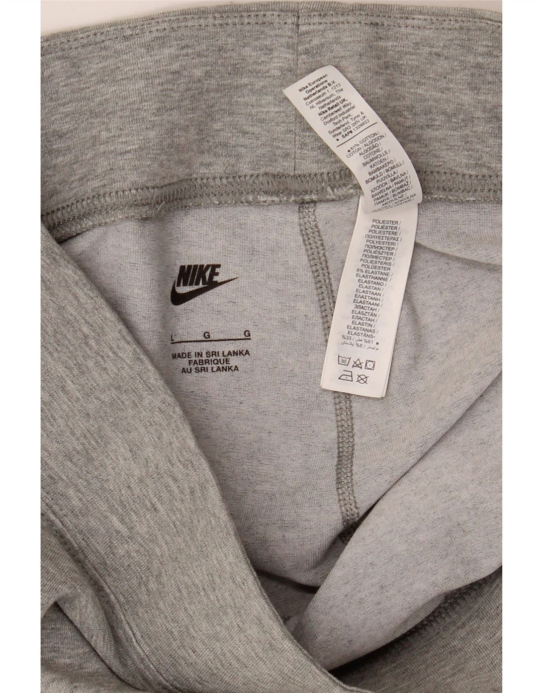NIKE Womens Graphic Leggings UK 14 Large  Grey Cotton
