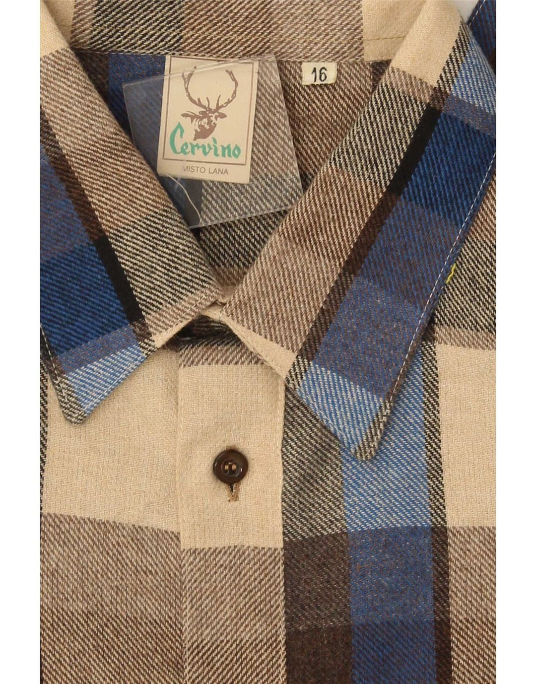 Cervino Mens Flannel Shirt Size 16 Large Multicoloured Check Acrylic