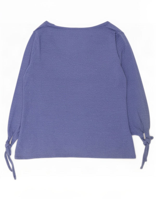 Fat Face Womens Top 3/4 Sleeve UK 10 Small Blue Cotton