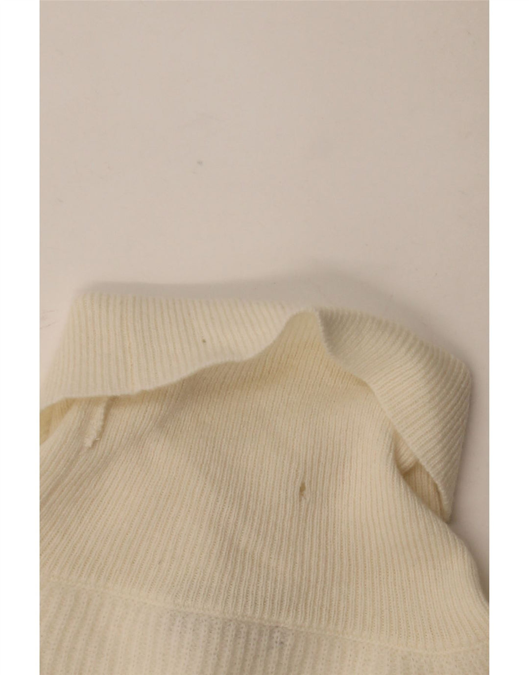 Vintage Mens Roll Neck Jumper Sweater XL Off White Wool