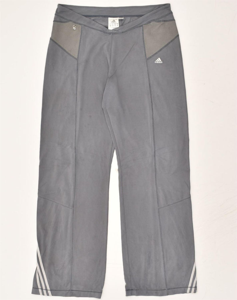 ADIDAS Womens Tracksuit Trousers UK 16 Large Grey Polyester | Vintage Adidas | Thrift | Second-Hand Adidas | Used Clothing | Messina Hembry 