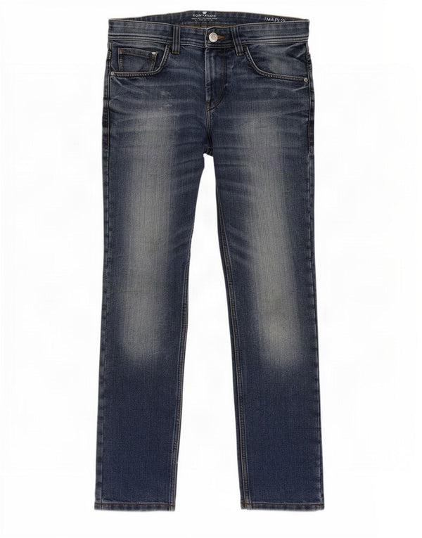 Tom Tailor Mens Straight Jeans W30 L29 Navy Blue Cotton