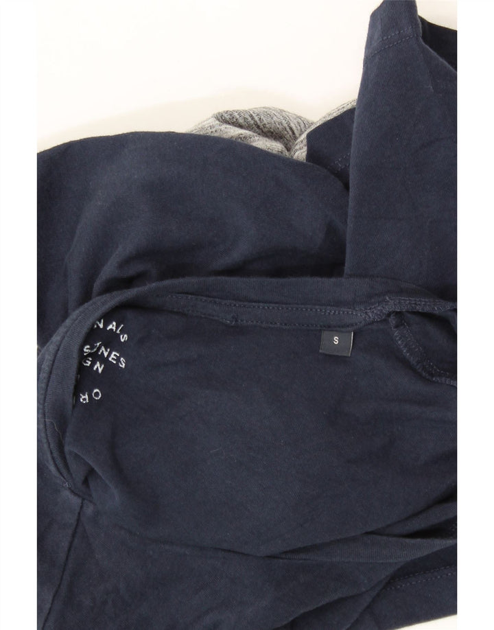 JACK & JONES Mens T-Shirt Top Small Navy Blue Flecked Cotton Vintage Jack & Jones and Second-Hand Jack & Jones from Messina Hembry 