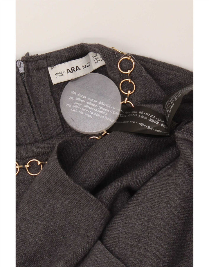 Zara Womens Crop Blouse Top UK 10 Small Grey Viscose