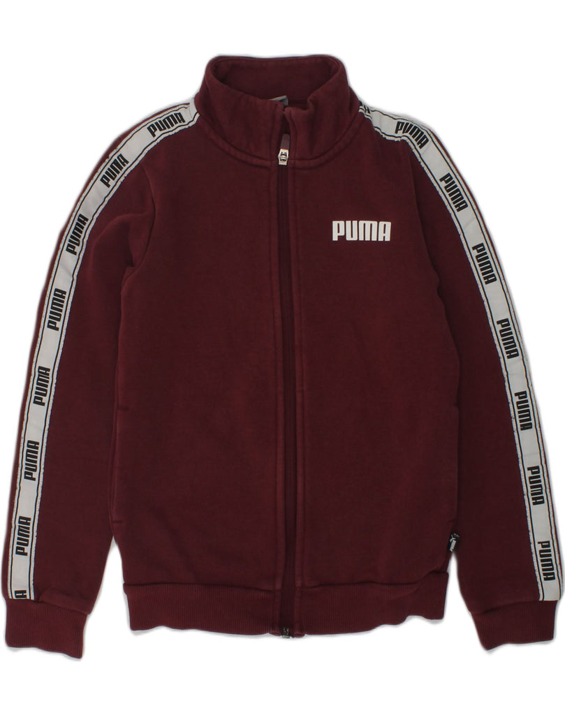 PUMA Boys Graphic Tracksuit Top Jacket 9-10 Years Maroon Cotton | Vintage Puma | Thrift | Second-Hand Puma | Used Clothing | Messina Hembry 