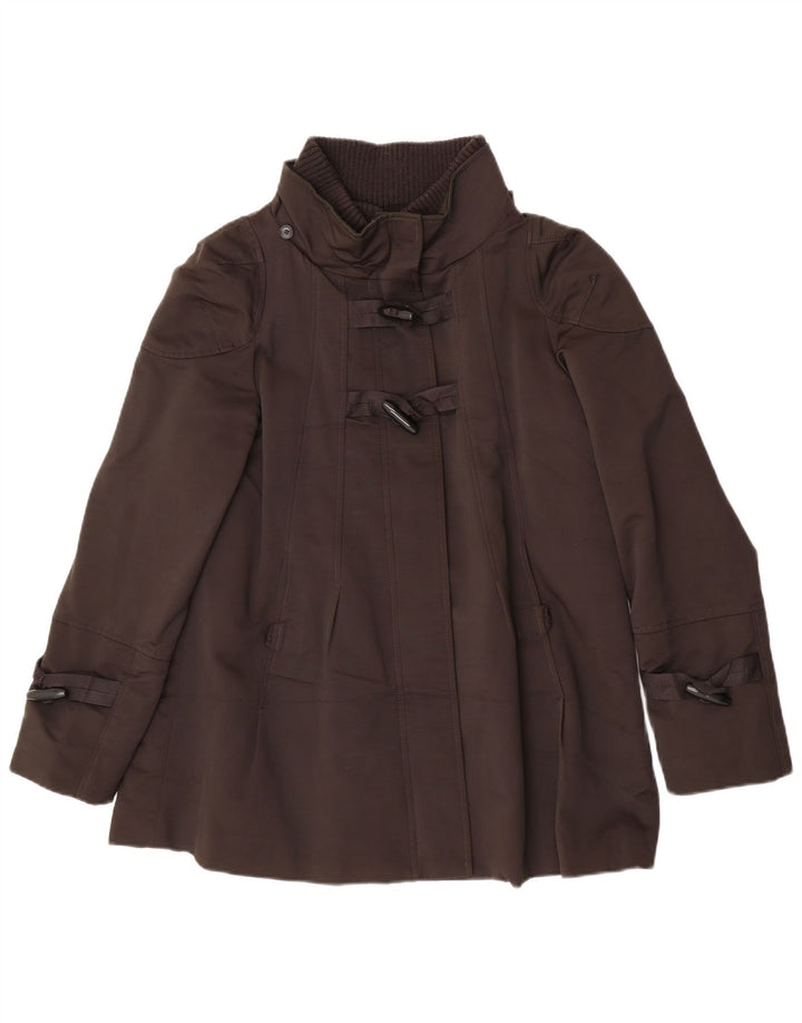 Zara Womens Windbreaker Jacket UK 14 Large Brown Cotton