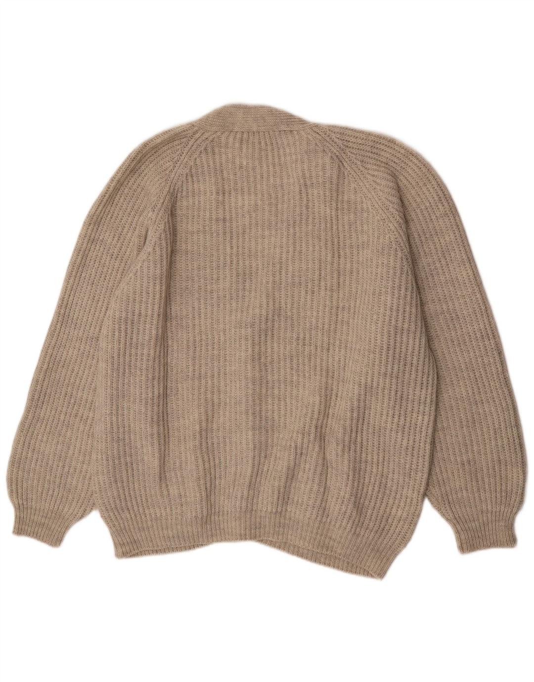 Vintage Mens Cardigan Sweater XL Beige Wool