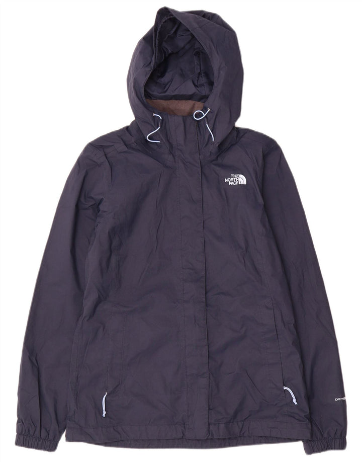 The North Face Womens Hooded Rain Jacket UK 10 Small Navy Blue Polyester