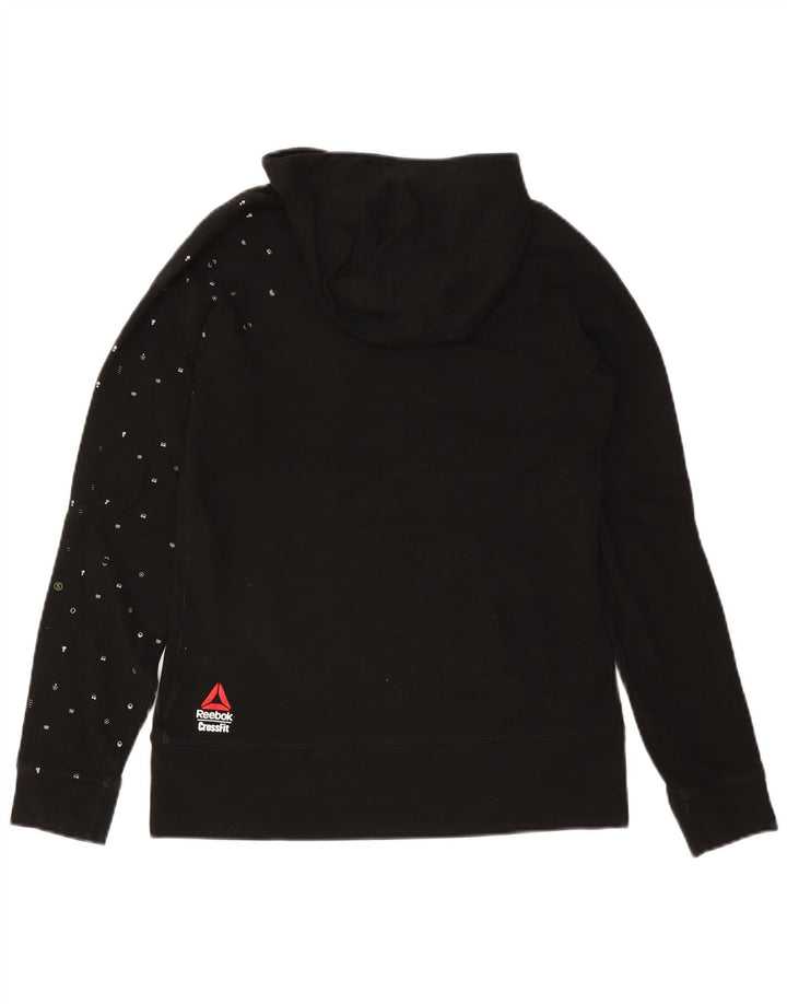 Reebok Mens Graphic Hoodie Jumper Medium Black Polyester