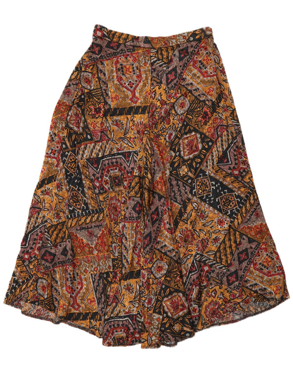 Vintage Womens A-Line Skirt W26 Small Multicoloured Floral Bohemian