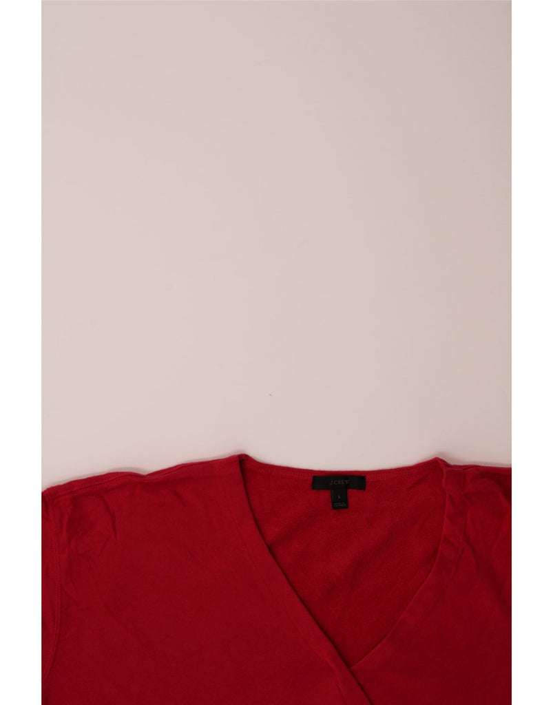 J. CREW Womens Oversized Sweatshirt Jumper UK 16 Large Red Cotton Vintage J. Crew and Second-Hand J. Crew from Messina Hembry 