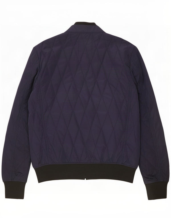 Replay Mens Quilted Jacket UK 38 Medium Navy Blue Polyester