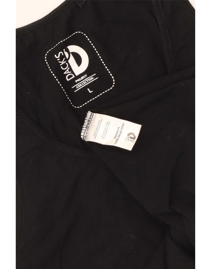 Dack's Womens Vest Top UK 14 Large Black Cotton