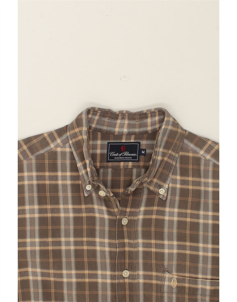 CONTE OF FLORENCE Mens Flannel Shirt Medium Brown Check | Vintage Conte of Florence | Thrift | Second-Hand Conte of Florence | Used Clothing | Messina Hembry 