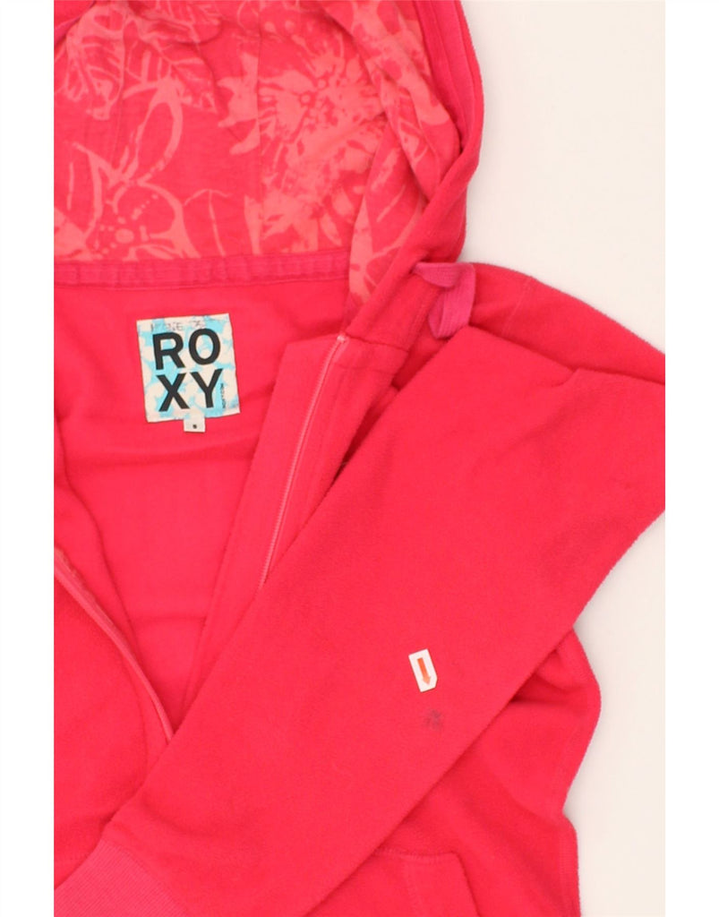 ROXY Womens Hooded Fleece Jacket UK 10 Small Pink Polyester | Vintage Roxy | Thrift | Second-Hand Roxy | Used Clothing | Messina Hembry 