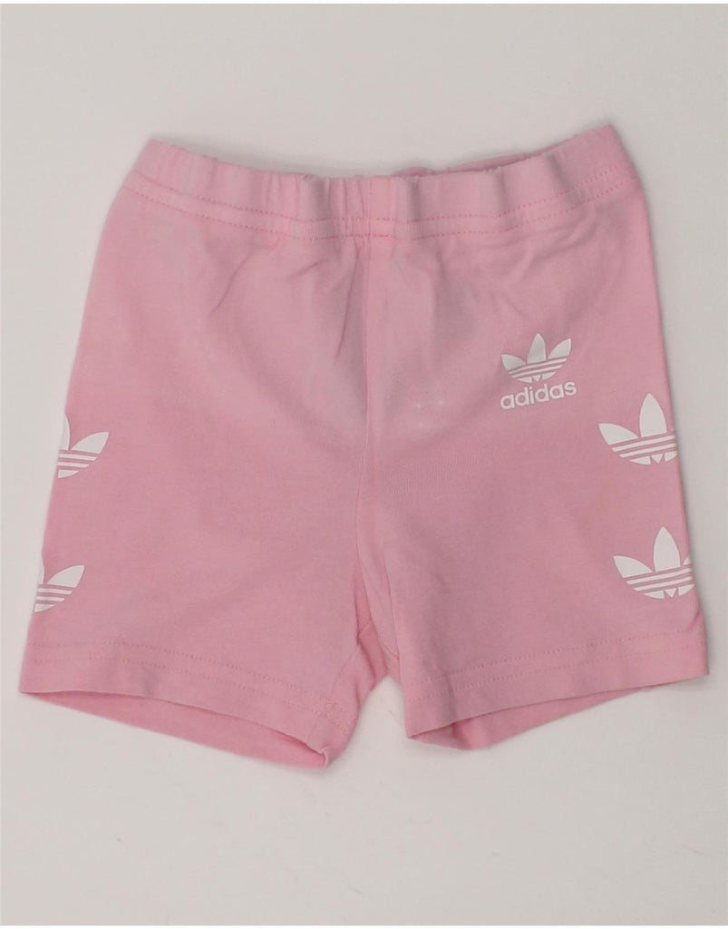 ADIDAS Baby Girls Graphic Sport Shorts 9-12 Months Pink Cotton | Vintage Adidas | Thrift | Second-Hand Adidas | Used Clothing | Messina Hembry 