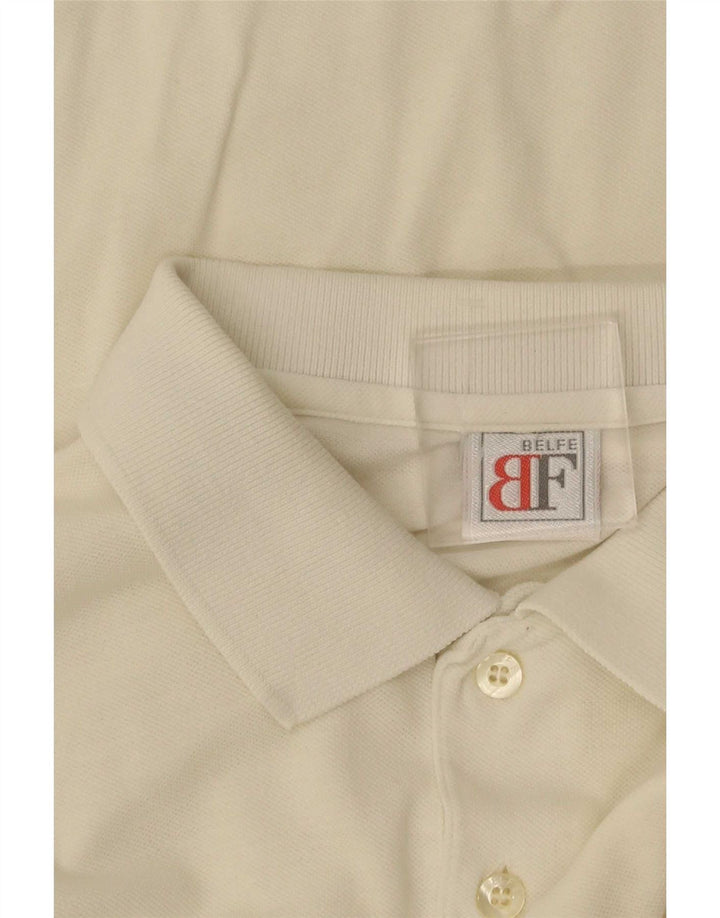 Belfe & Belfe Mens Graphic Polo Shirt UK 40 Medium White