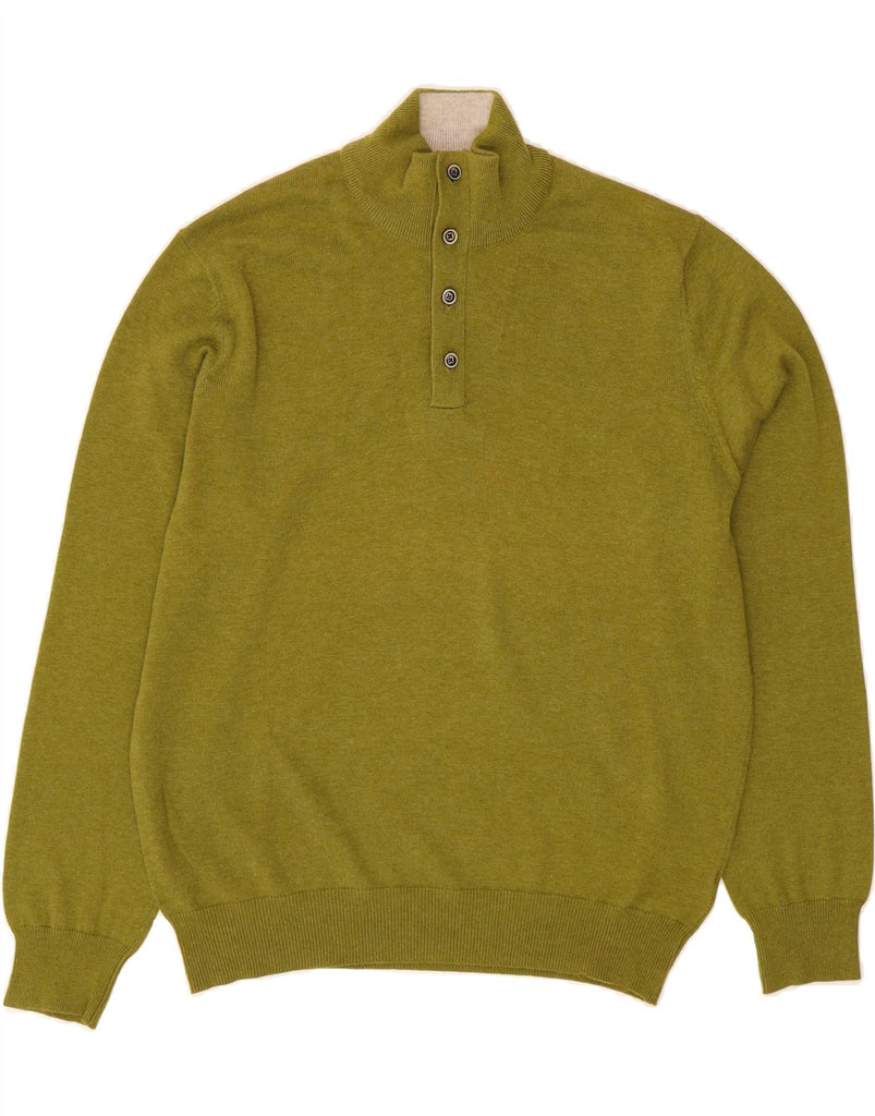 MASSIMO DUTTI Mens Zip Neck Jumper Sweater XL Green Cotton Vintage Massimo Dutti and Second-Hand Massimo Dutti from Messina Hembry 