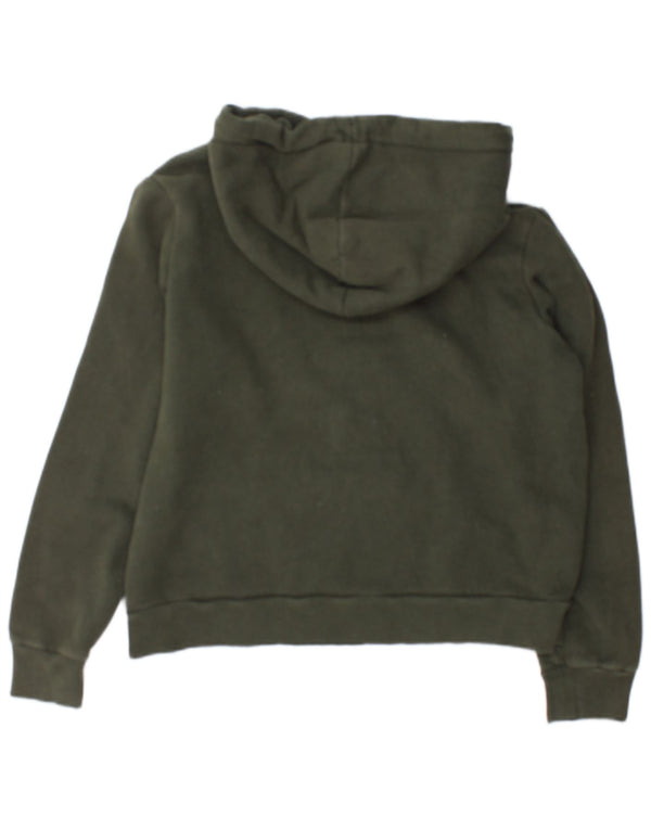 Superdry Womens Graphic Hoodie Jumper UK 14 Large Green Cotton