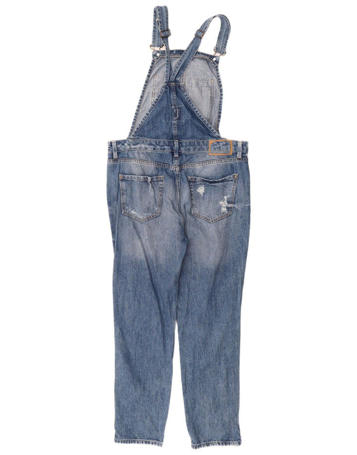 Zara Womens Trafaluc Distressed Dungarees Slim Jeans Medium W32 L27 Blue
