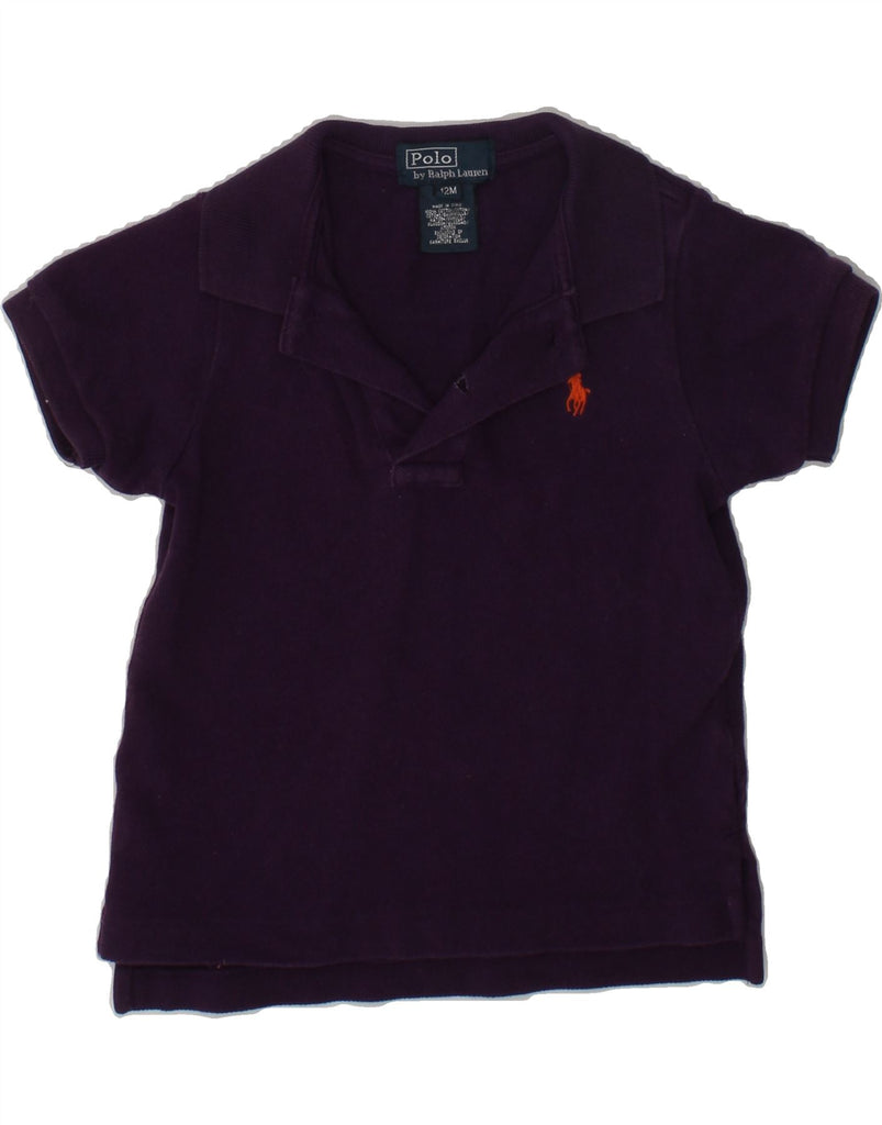 POLO RALPH LAUREN Baby Boys Polo Shirt 9-12 Months Purple Cotton | Vintage Polo Ralph Lauren | Thrift | Second-Hand Polo Ralph Lauren | Used Clothing | Messina Hembry 