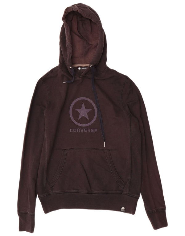 Converse Mens Graphic Hoodie Jumper Small Black Cotton