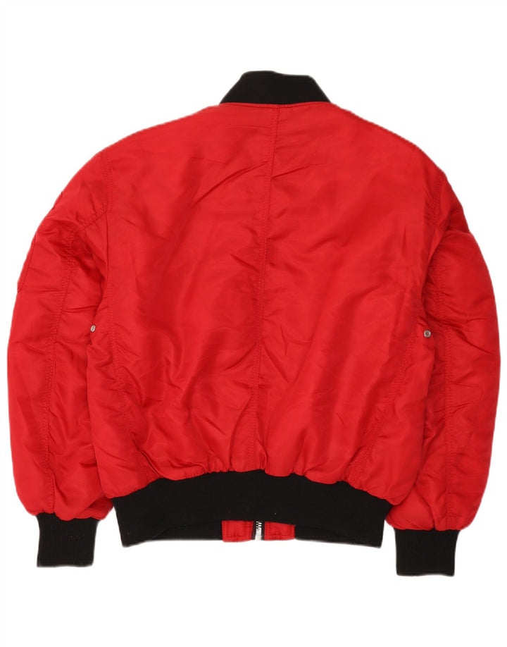 Zara Mens Bomber Jacket UK 36 Small Red Colourblock Nylon