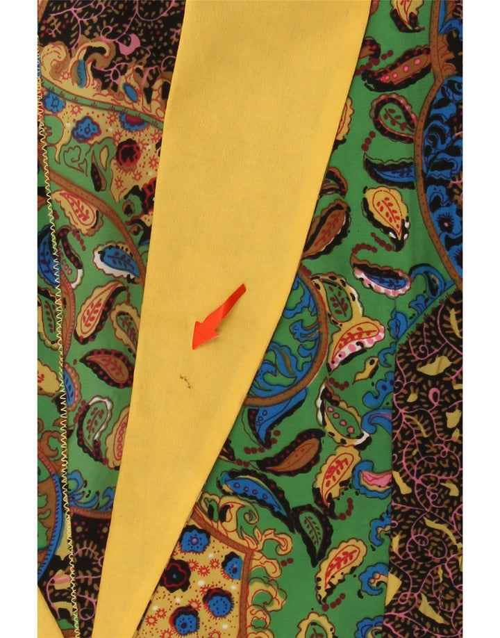 VINTAGE Womens Short Sleeve Blazer Jacket UK 14 Large Multicoloured