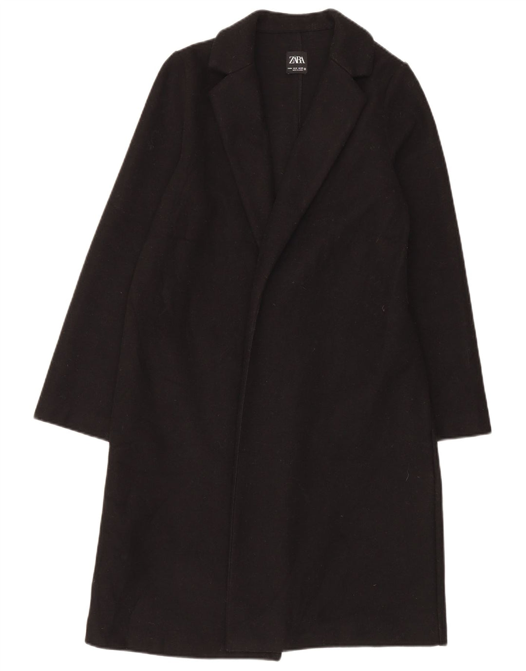 Zara Womens Open Overcoat UK 14 Medium Black