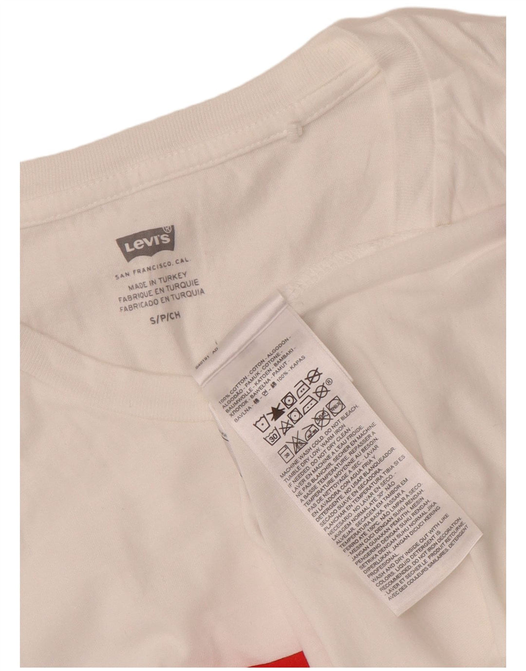 Levi's Womens Graphic T-Shirt Top UK 10 Small White Cotton