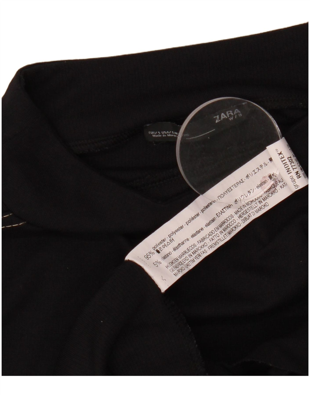 Zara Womens Top Long Sleeve UK 10 Small Black Polyester