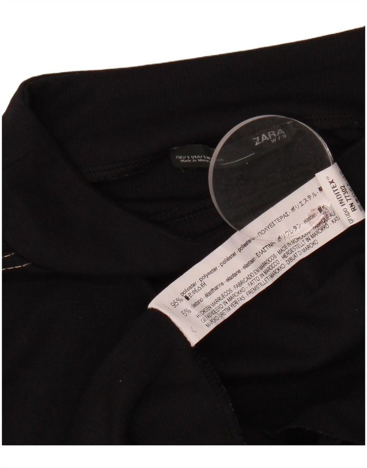 Zara Womens Top Long Sleeve UK 10 Small Black Polyester