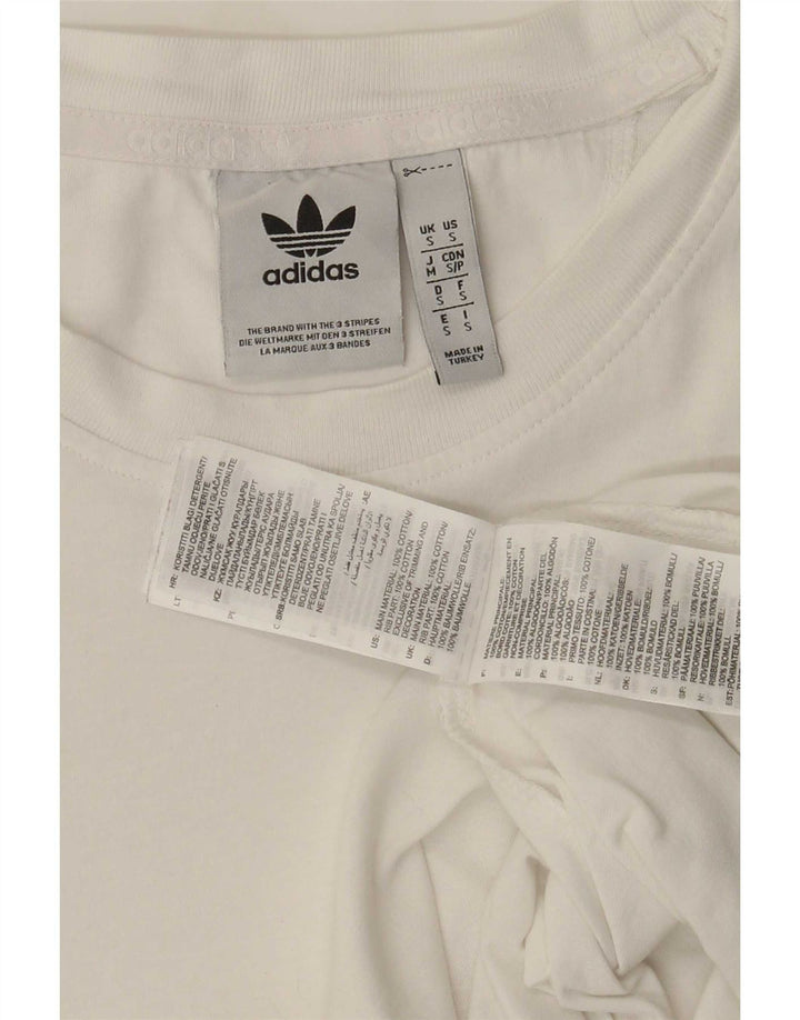 Adidas Mens T-Shirt Top Small White Cotton