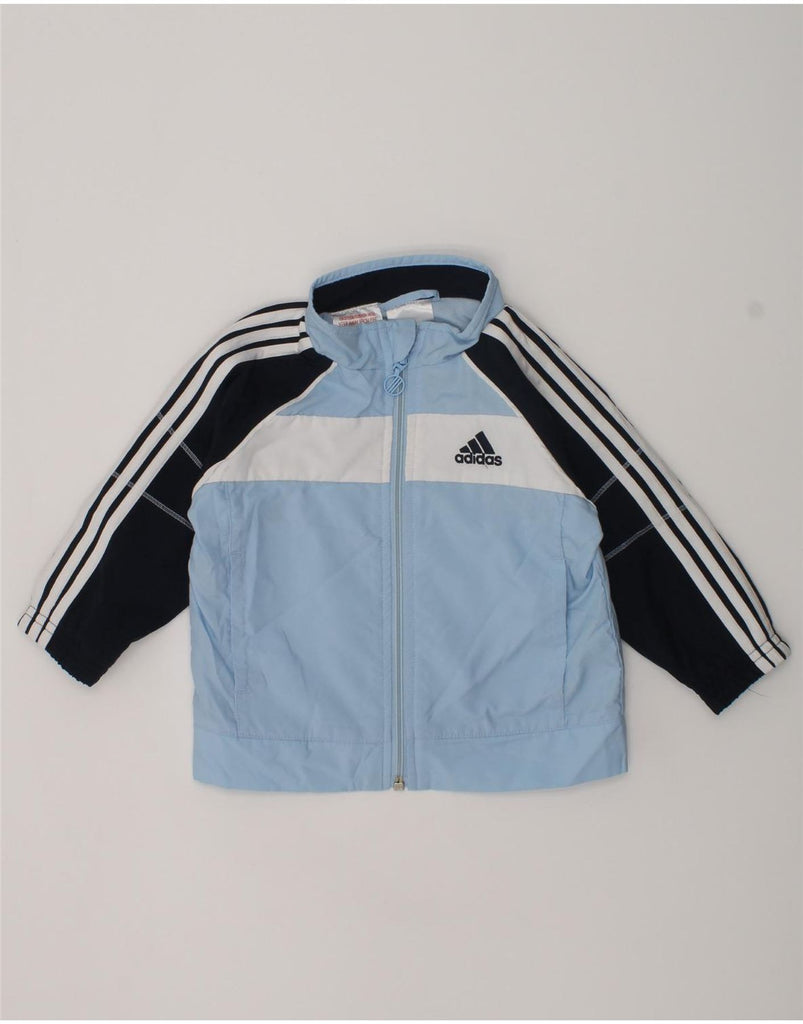 ADIDAS Baby Boys Tracksuit Top Jacket 6-9 Months Blue Colourblock | Vintage Adidas | Thrift | Second-Hand Adidas | Used Clothing | Messina Hembry 