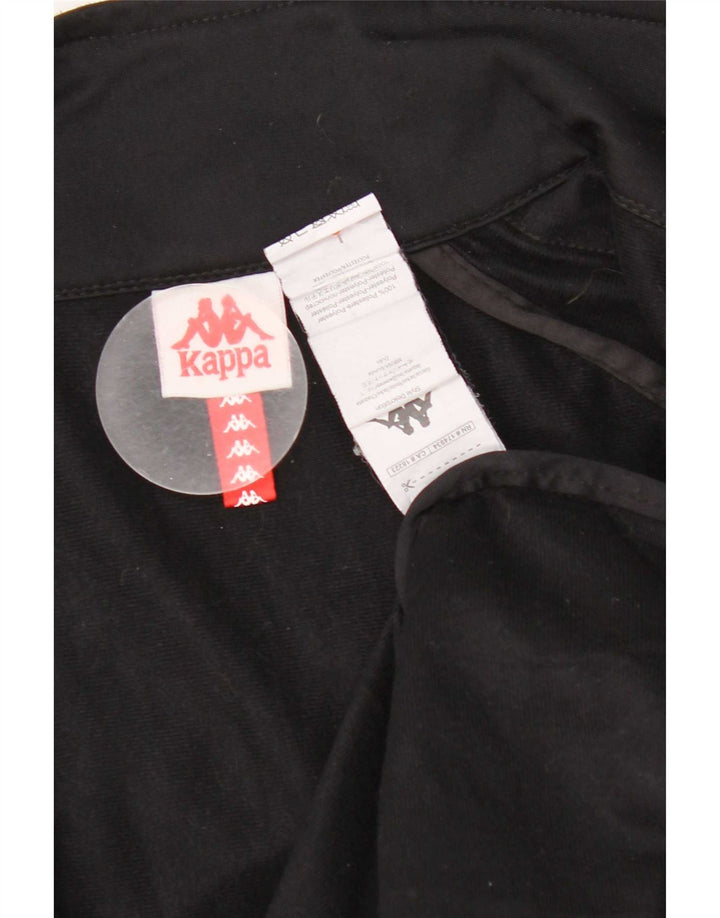 Kappa Mens Graphic Tracksuit Top Jacket Small Black Polyester