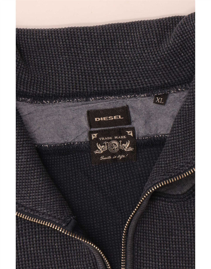 Diesel Mens Tracksuit Top Jacket XL Navy Blue Cotton